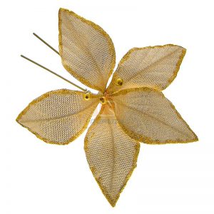 Szpilka złoty kwiat z koralikami