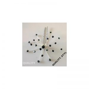 Szpilka czarna perła na srebrnym druciku 3D