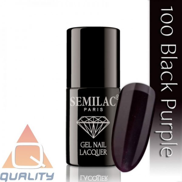 SEMILAC - lakier hybrydowy - 100 Black Purple